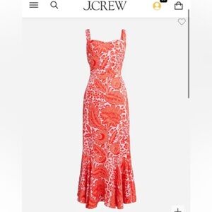 J Crew Collection Fitted Lustre Crepe Flare Hem Dress